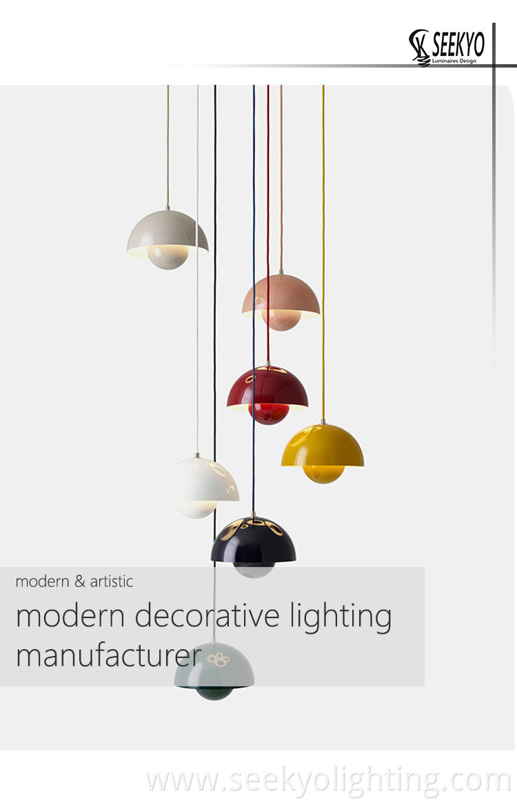 The Multicolor Selection Semicircle Flower E27 Pendant Lamp is a stylish and modern lighting fixture that adds a pop of color to any space.